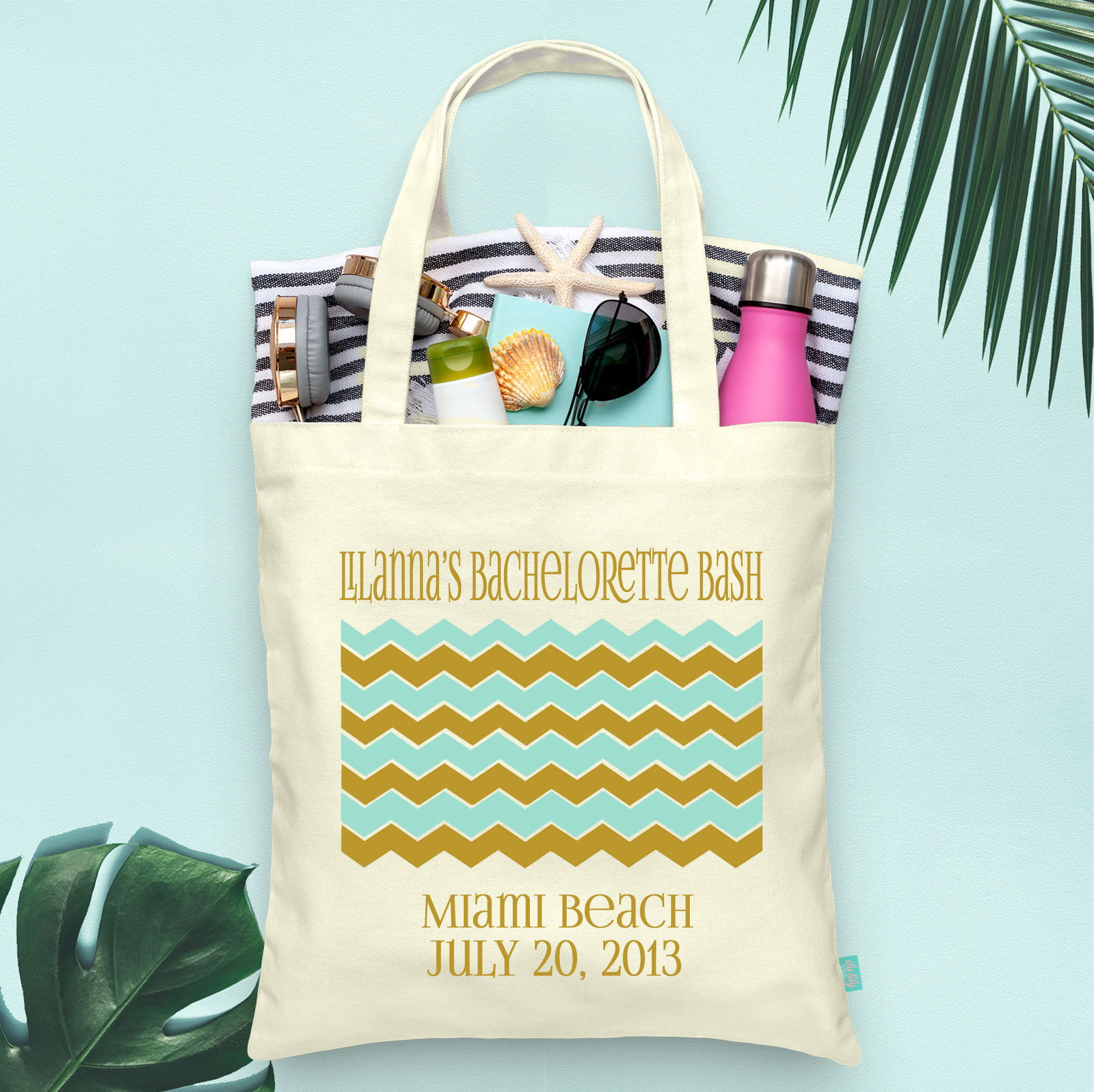 Bachelorette Party Personalized Tote Bag | Chevron