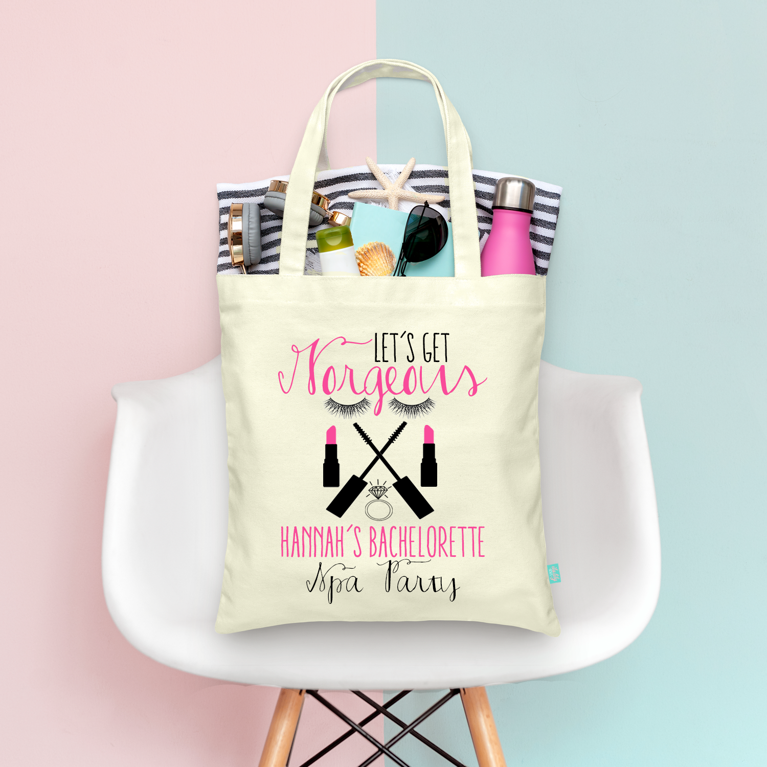 Bachelorette Party Tote Bag | Spa Bachelorette | Let's Get Gorgeous