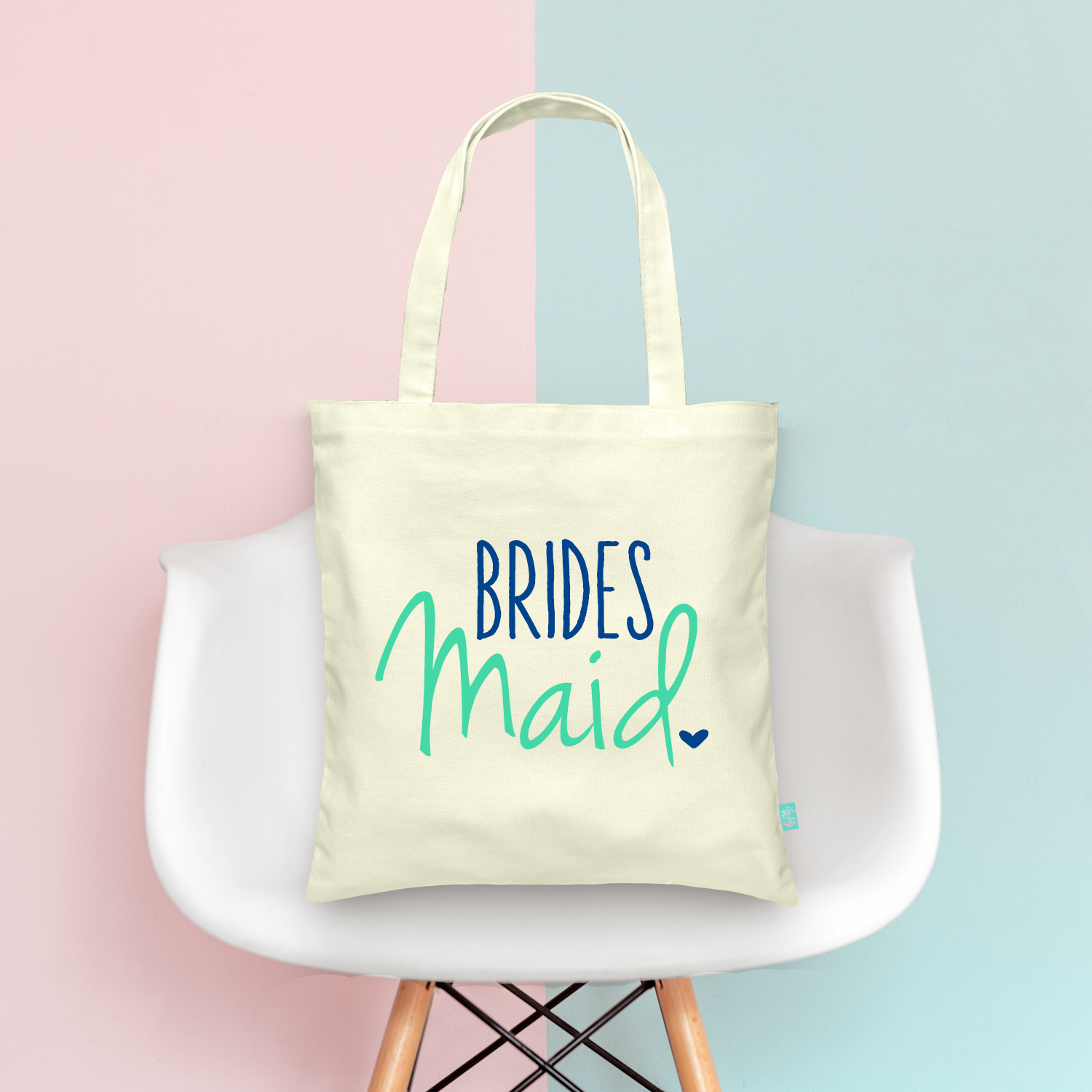Bridesmaid Tote Bag | Blue Bridesmaid Heart