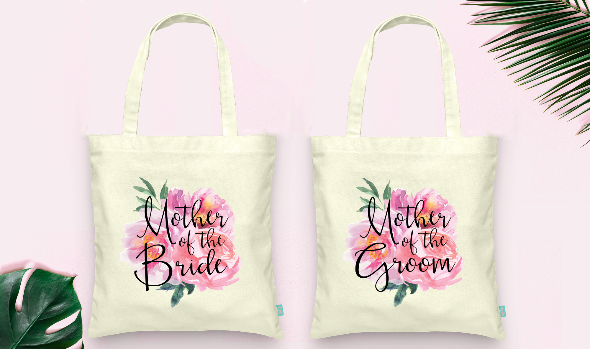 Wedding Party Tote Bags | Floral Watercolor Mother of the Bride and Groom Set