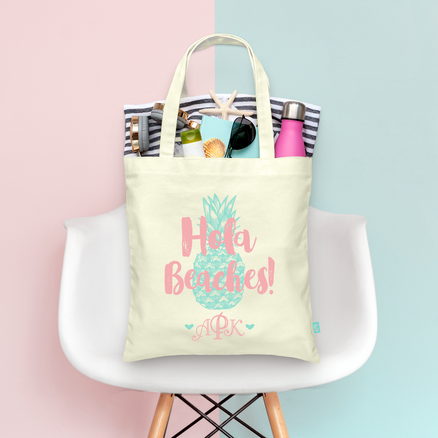 Bachelorette Party Monogrammed Tote Bags | Beachy Bachelorette | Hola Beaches