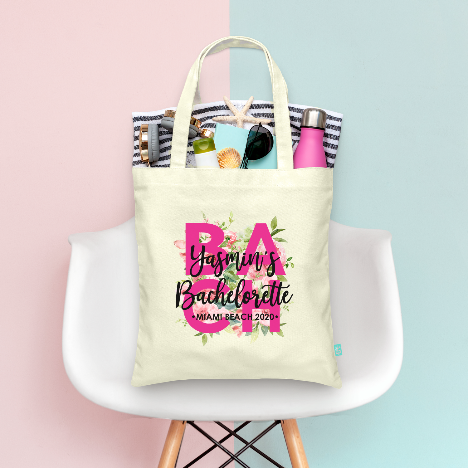 Bachelorette Party Tote Bags | Destination Bachelorette Favor | Bach Floral