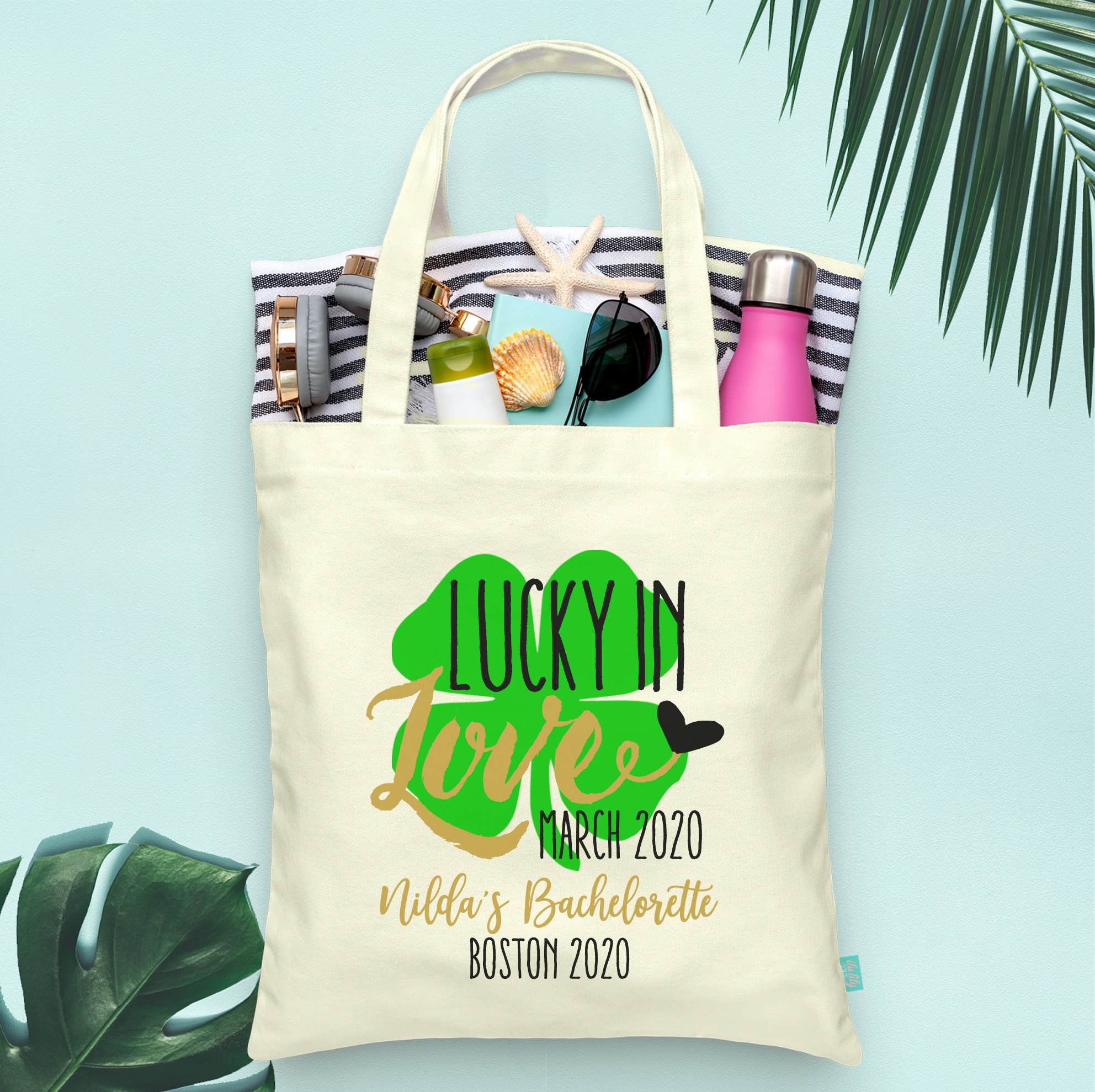 St Patricks Day Lucky in Love St Pattys Day Bachelorette Party Tote Bag