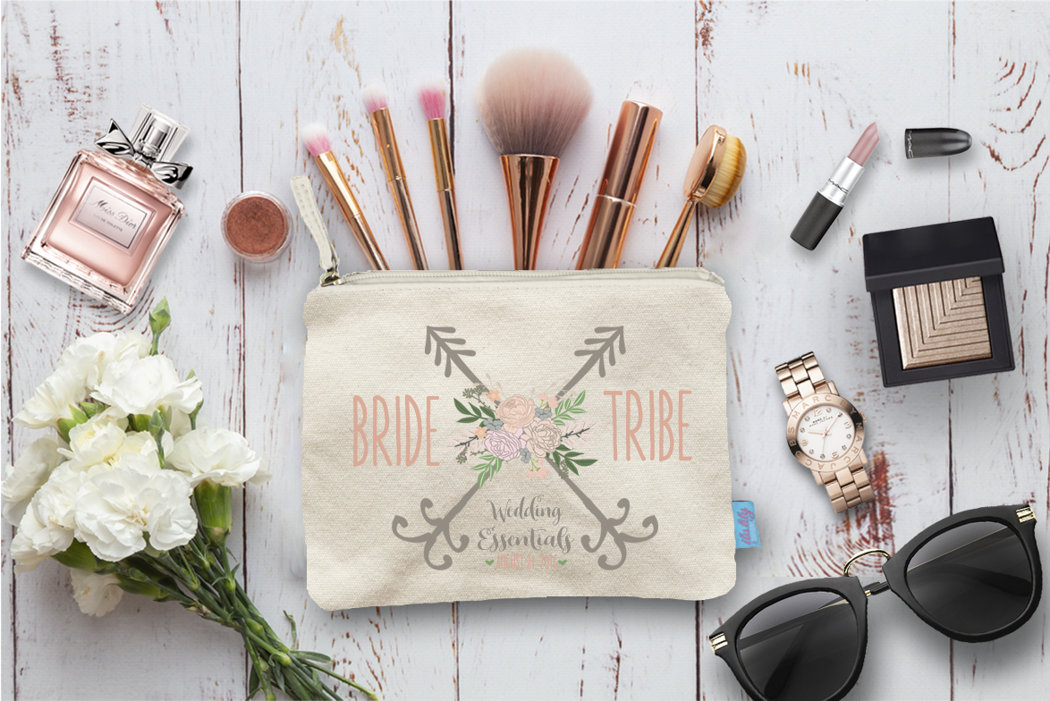 Bridal Party Cosmetic Bag Makeup Bag Favors Bride Tribe ilulily designs