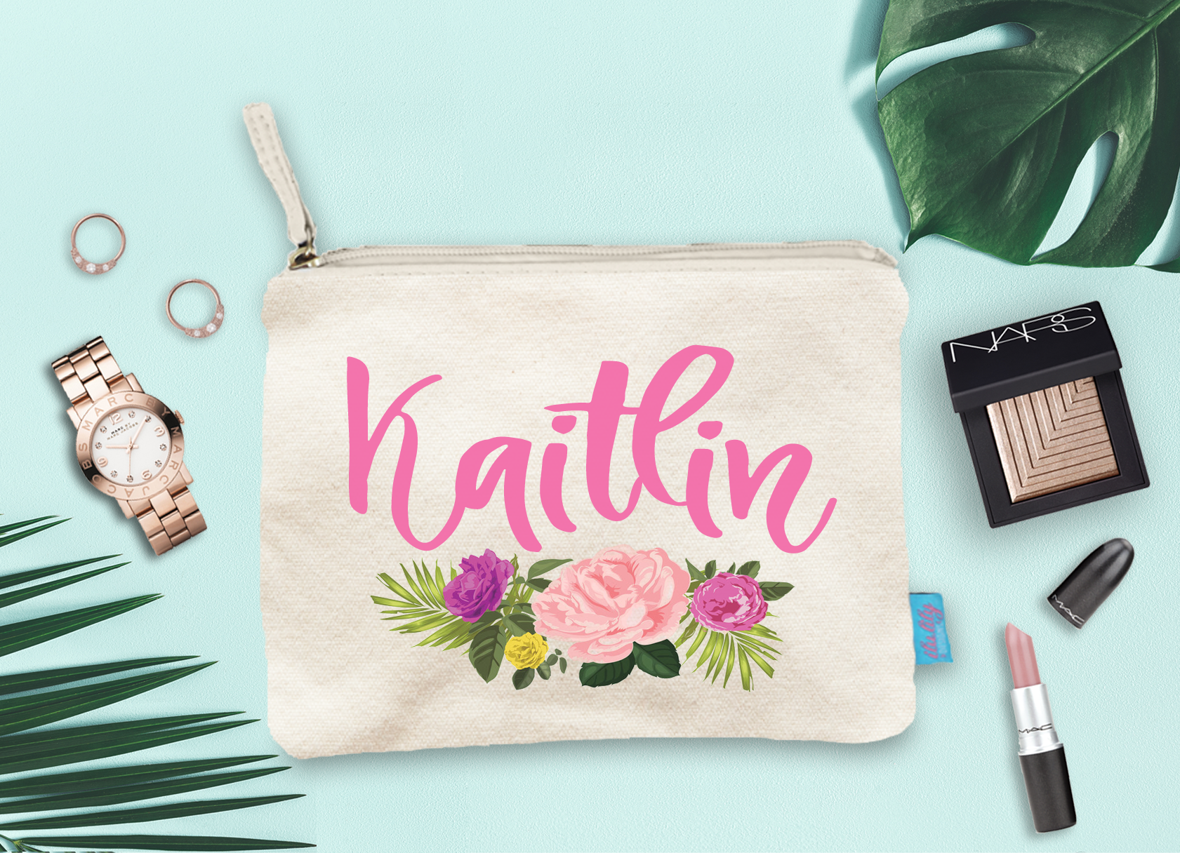 Bridal Party Personalized Makeup Bag | Funky Floral