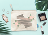 Personalized Bridal Party Makeup Bag | Floral Banner