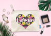 Bridal Party Makeup Bag | Personalized Floral Heart