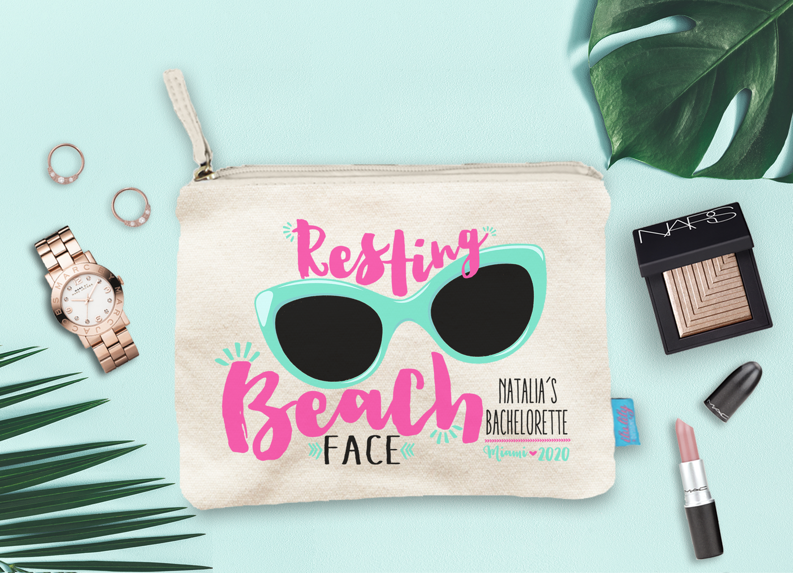 Bachelorette Party Cosmetic Bag | Beach Bachelorette | Resting Beach Face