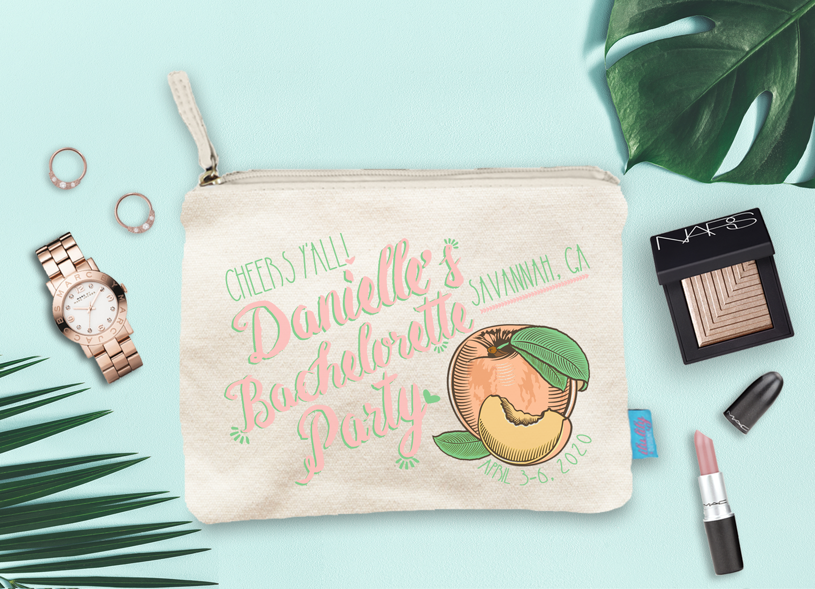 Bachelorette Party Favor Makeup Bag | Savannah Bachelorette | Savannah, GA