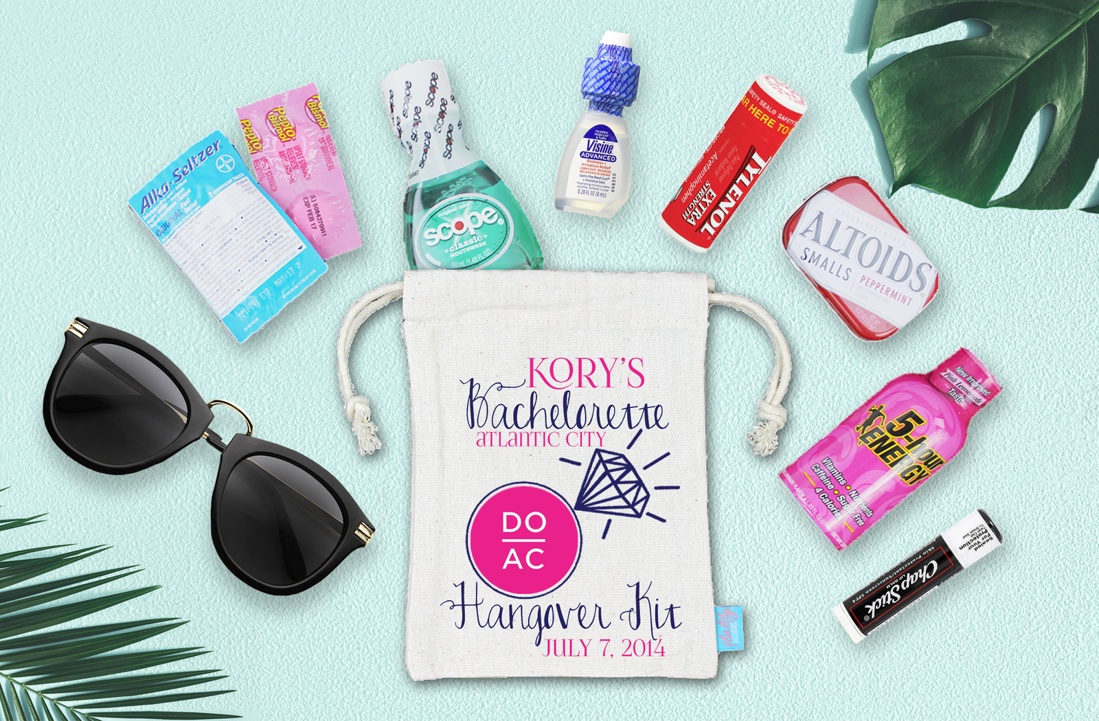 Bachelorette Party Hangover Favor Bag | Atlantic City Bachelorette | Do AC