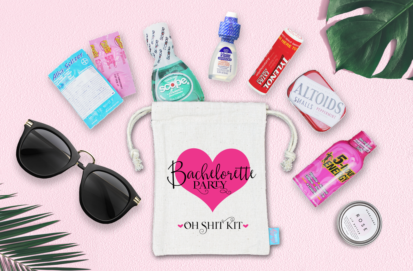 Bachelorette Party Favor Bags | Oh Shit Kit | Bachelorette Heart