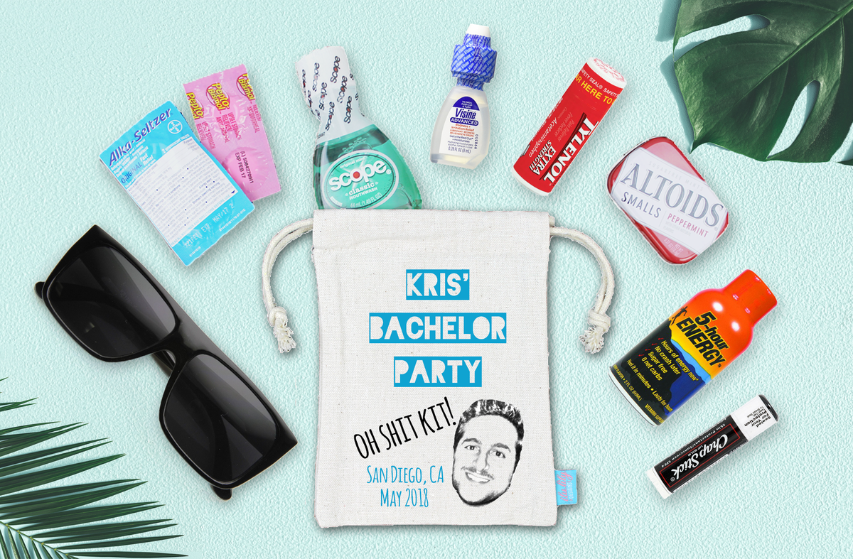 Bachelor Party Hangover Recovery Kit | Groomsmen Favors | Custom Photo Oh Shit Kit