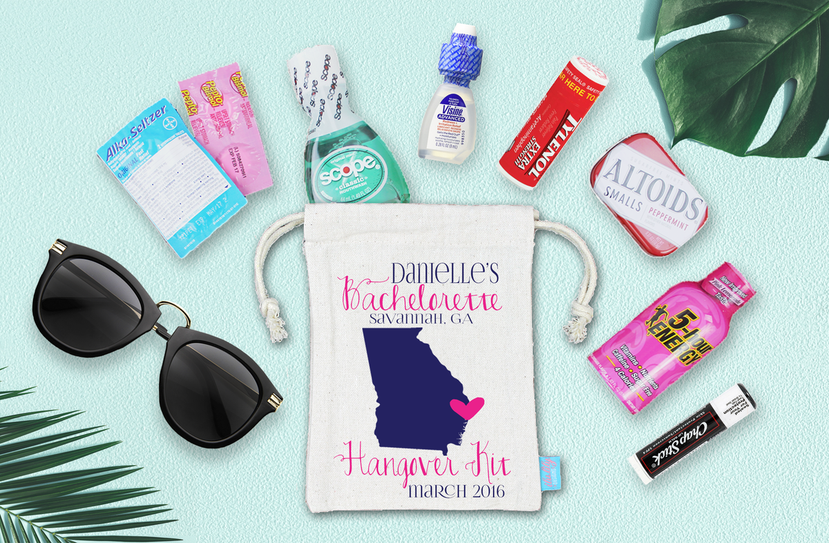 Bachelorette Party Hangover Kit | Destination Map