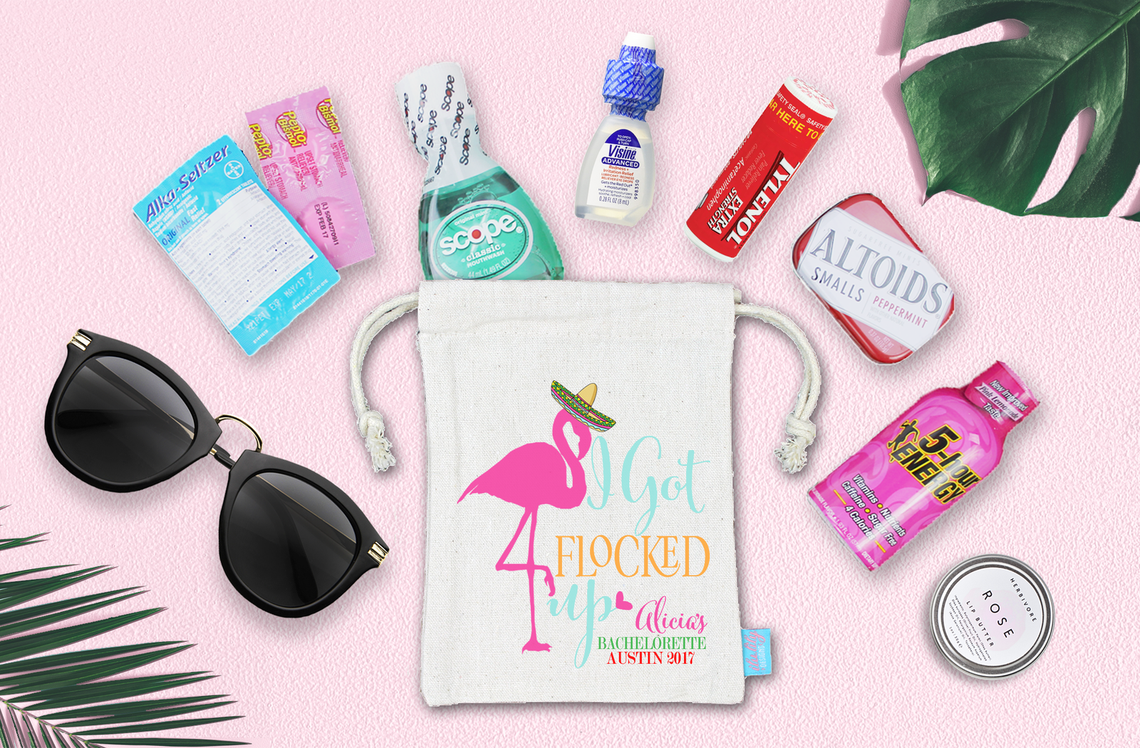 Bachelorette Party Mexico Favor Bag | Hangover Kit | I Got Flocked Up