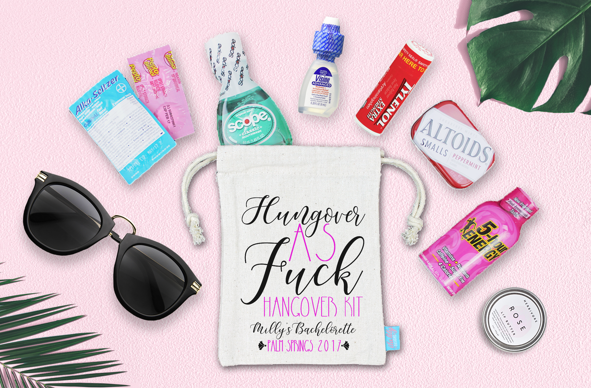 Bachelorette Hangover Kit Favor Bag | Hungover AF