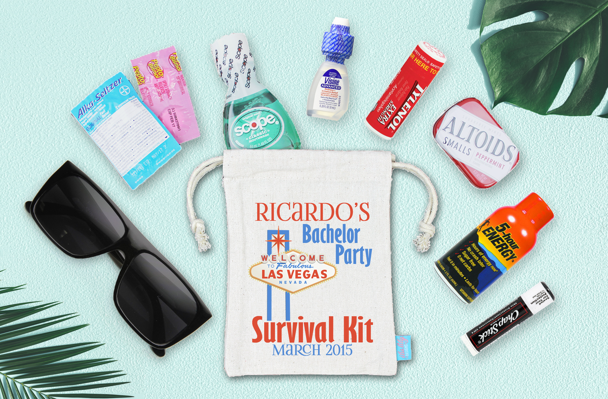 Bachelor Party Hangover Recovery Kit | Groomsmen Favor | Las Vegas Survival Kit