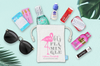 Bachelorette Party Flamingo Theme Favor Bags | Oh Shit Kit | Flamingo Outline Let&#39;s Flamingle