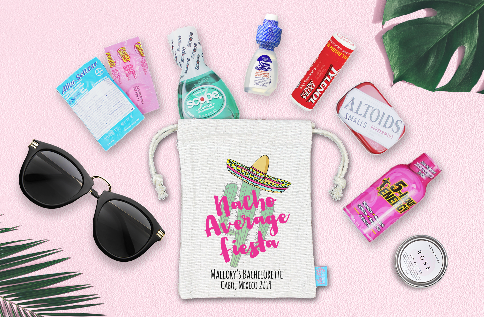 Bachelorette Party Mexico Favor Bag | Hangover Kit | Nacho Average Fiesta