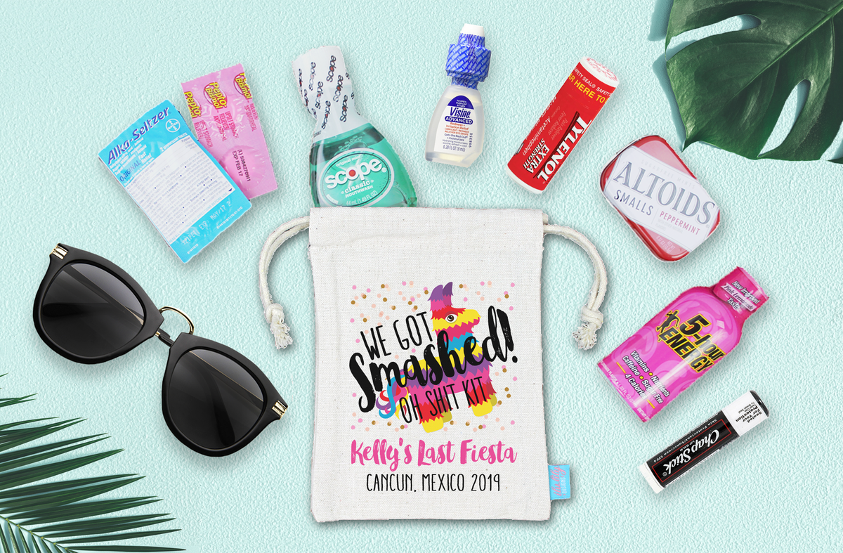 Bachelorette Party Mexico Hangover Favor Bag | Oh Shit Kit | We Got Smashed