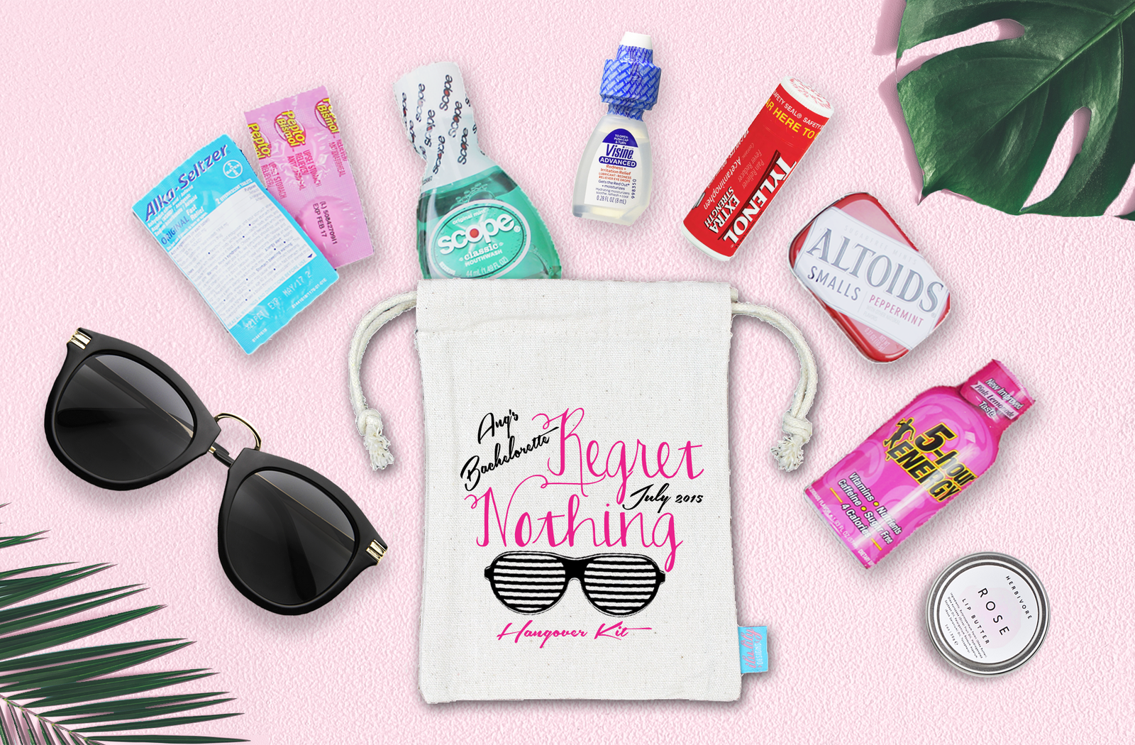 Bachelorette Party Hangover Favor Bag | Regret Nothing