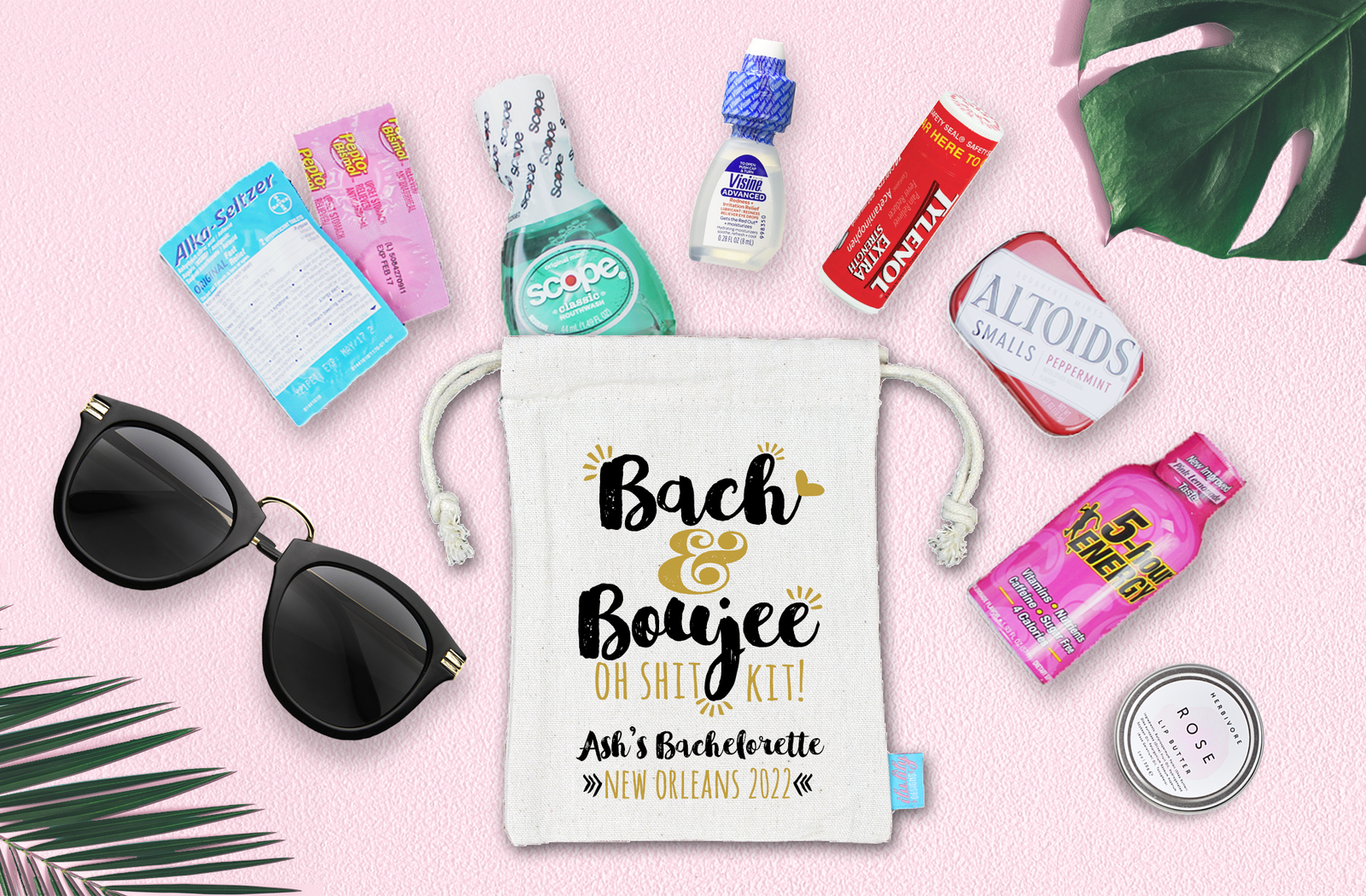 Bach and Boujee Bachelorette Party Hangover Favor Bag | Oh Shit Kit