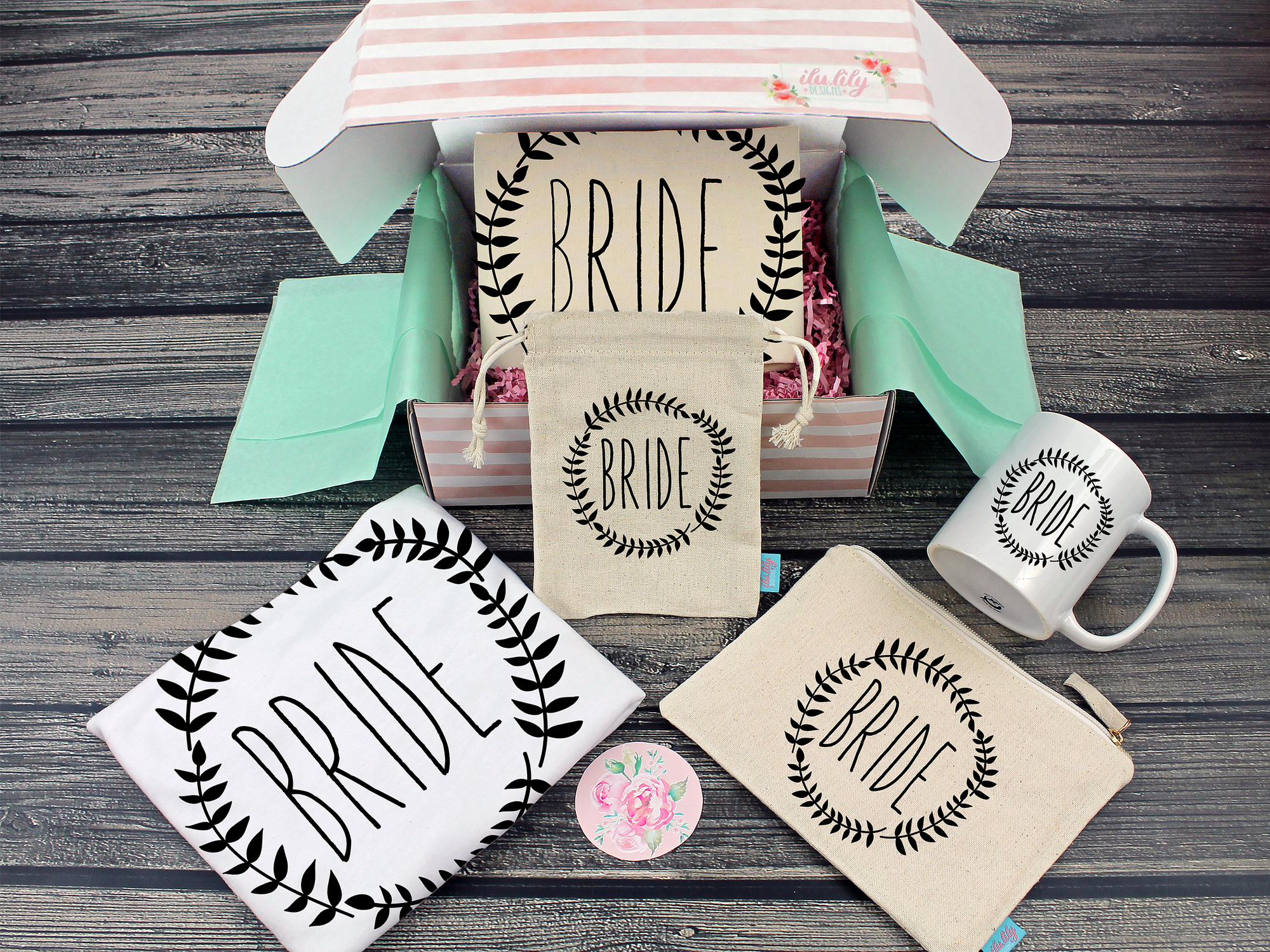 Bride Gift Box | Bride to Be Gift | Funky Bride Wreath