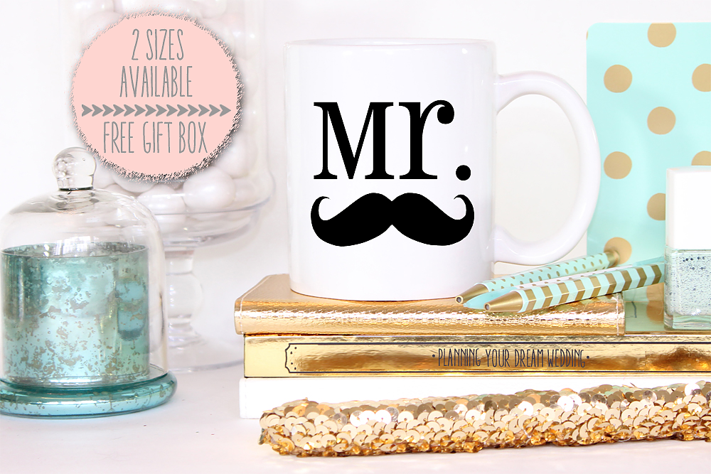 Wedding Mug | Gift for Groom to Be | Mr. Mustache