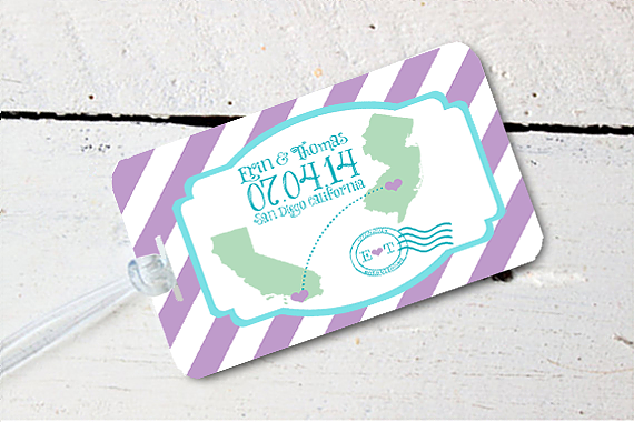 Wedding Luggage Tag Favor | Destination Map