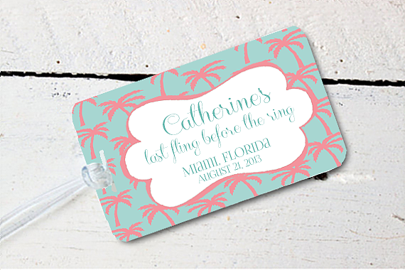 Destination Wedding Luggage Tag Favor | Palm Trees