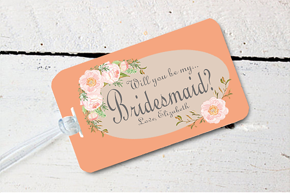 Destination Wedding Luggage Tag Favor | Will You Be My Bridesmaid?