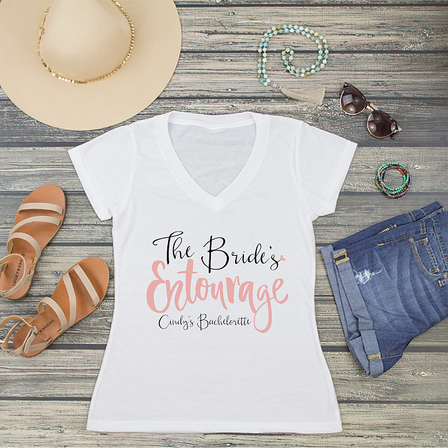 Bridal Party V-Neck T-Shirt | Matching Bachelorette Shirts | The Bride's Entourage