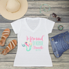 Bridal Party V-Neck T-Shirt | Personalized Bridal Party Shirts | Mermaid of Honor