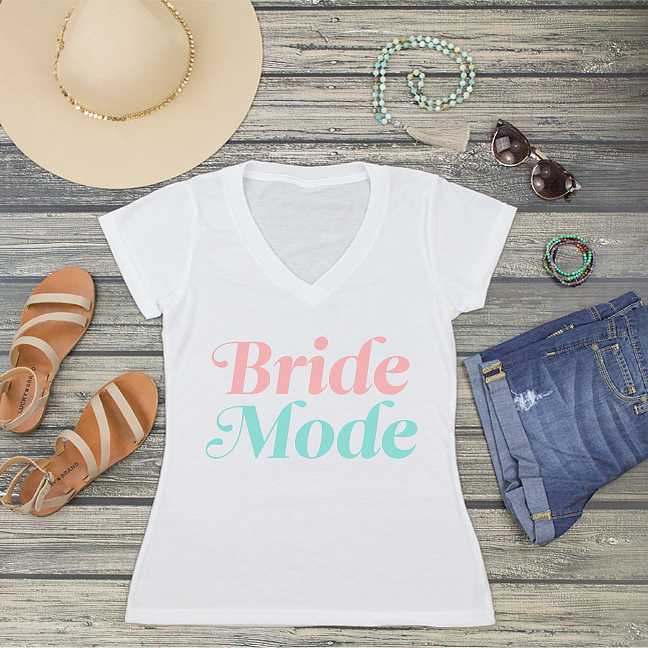 Bride V-Neck T-Shirt | Matching Shirts for Bridal Party | Bride Mode