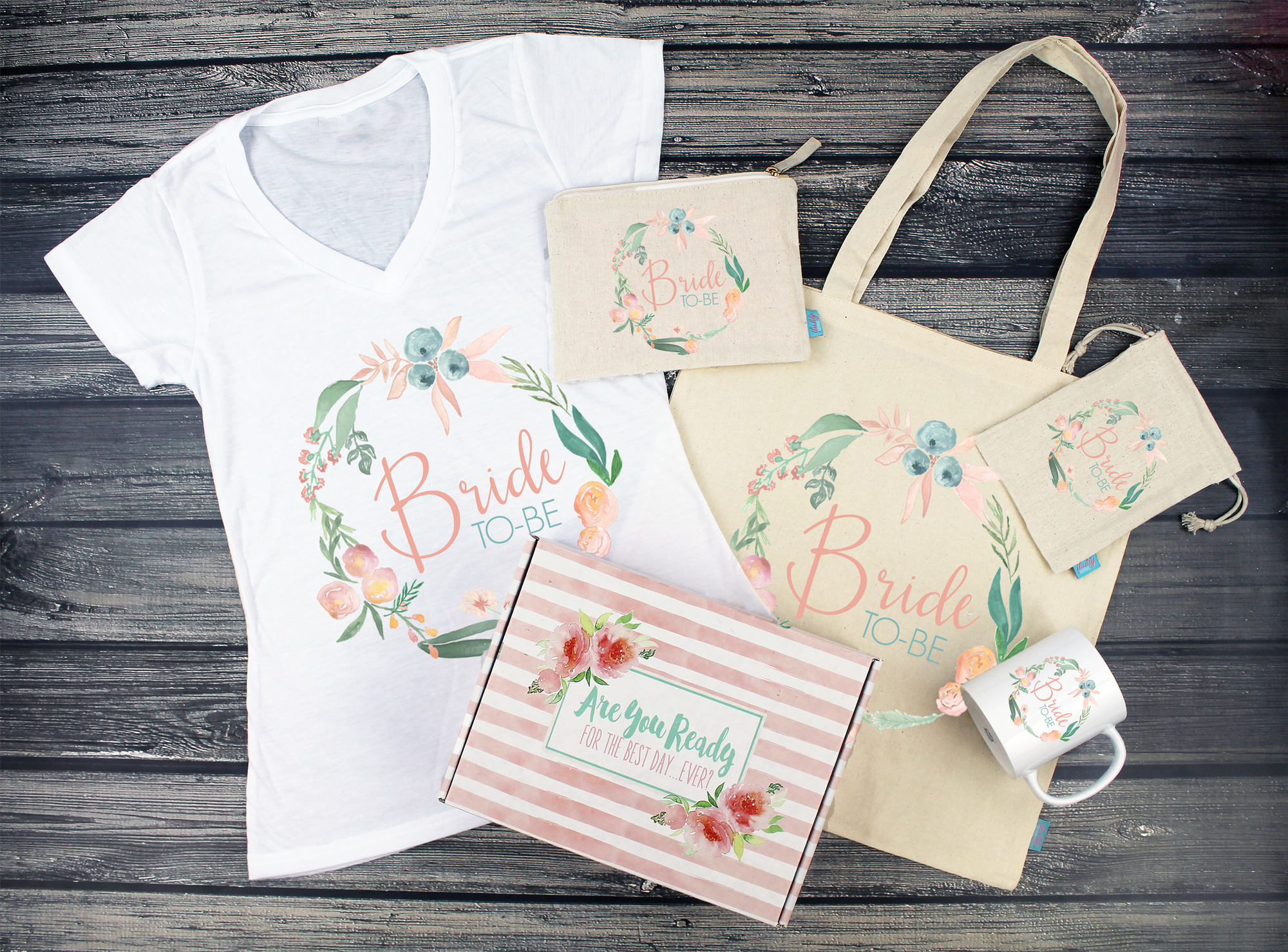 Bride to Be Gift Box | Bride to Be Gift | Floral Wreath