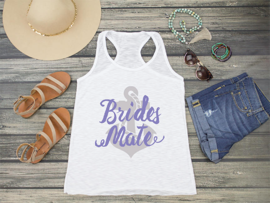 Bridal Party Matching Racerback Tank Top | Nautical Bachelorette | Brides Mate