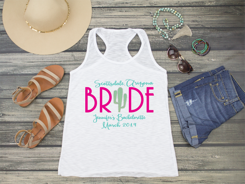 Bridal Party Racerback Tank Tops | Scottsdale Arizona Bride Tank Top | Scottsdale, AZ