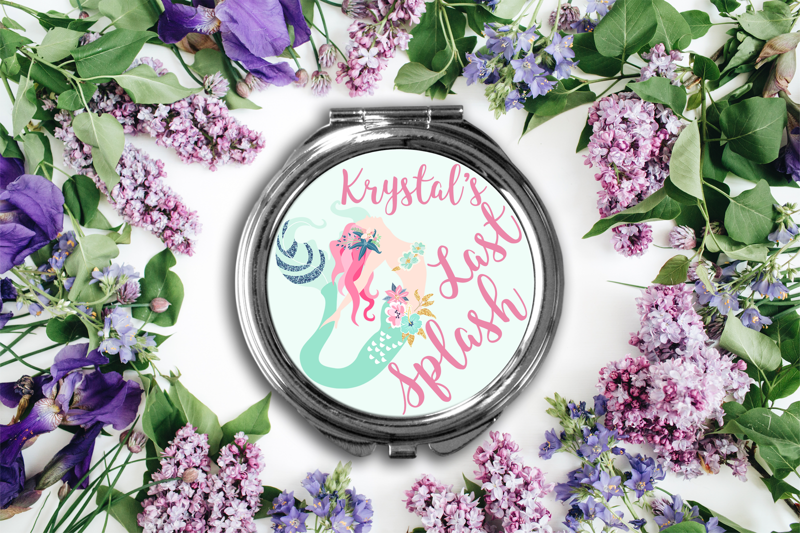 Bachelorette Party Mirror Compact Favor | Mermaid Bachelorette | Last Splash