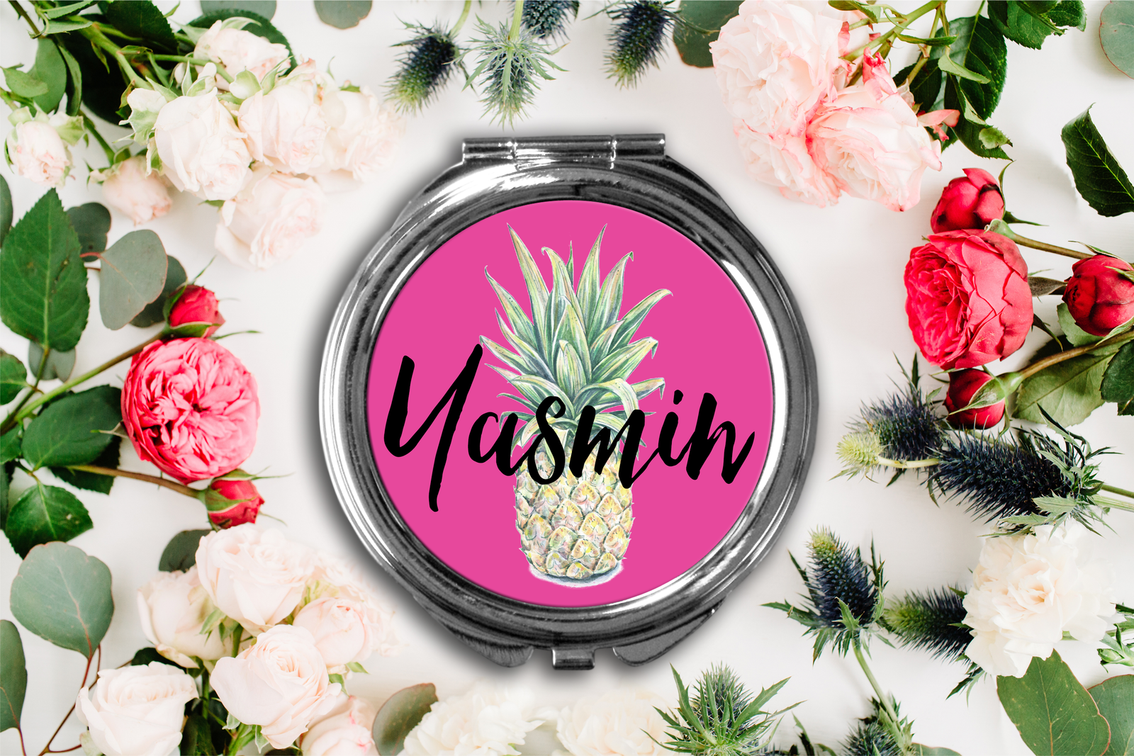 Bridal Party Compact Mirror | Personalized Bridesmaid Favors | Pineapple Name