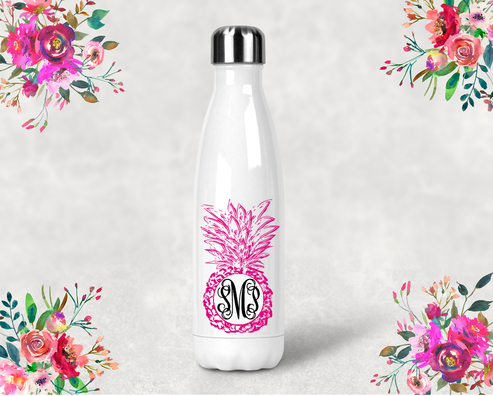 Bridal Party Monogrammed Water Bottle | Pineapple Monogram