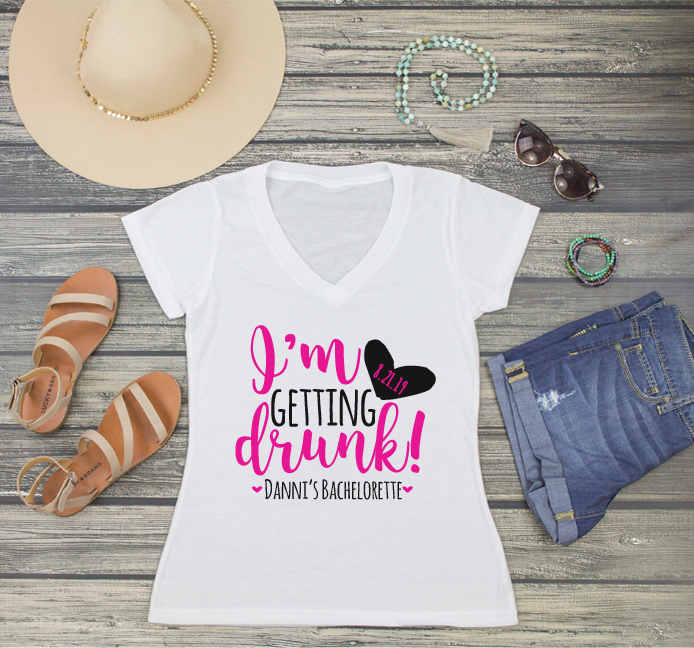 Bachelorette Party Matching T-Shirts | I&#39;m Getting Drunk