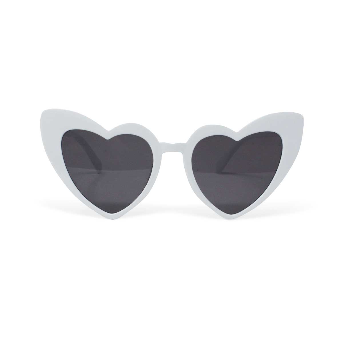 Retro Heart Shaped Sunglasses - White