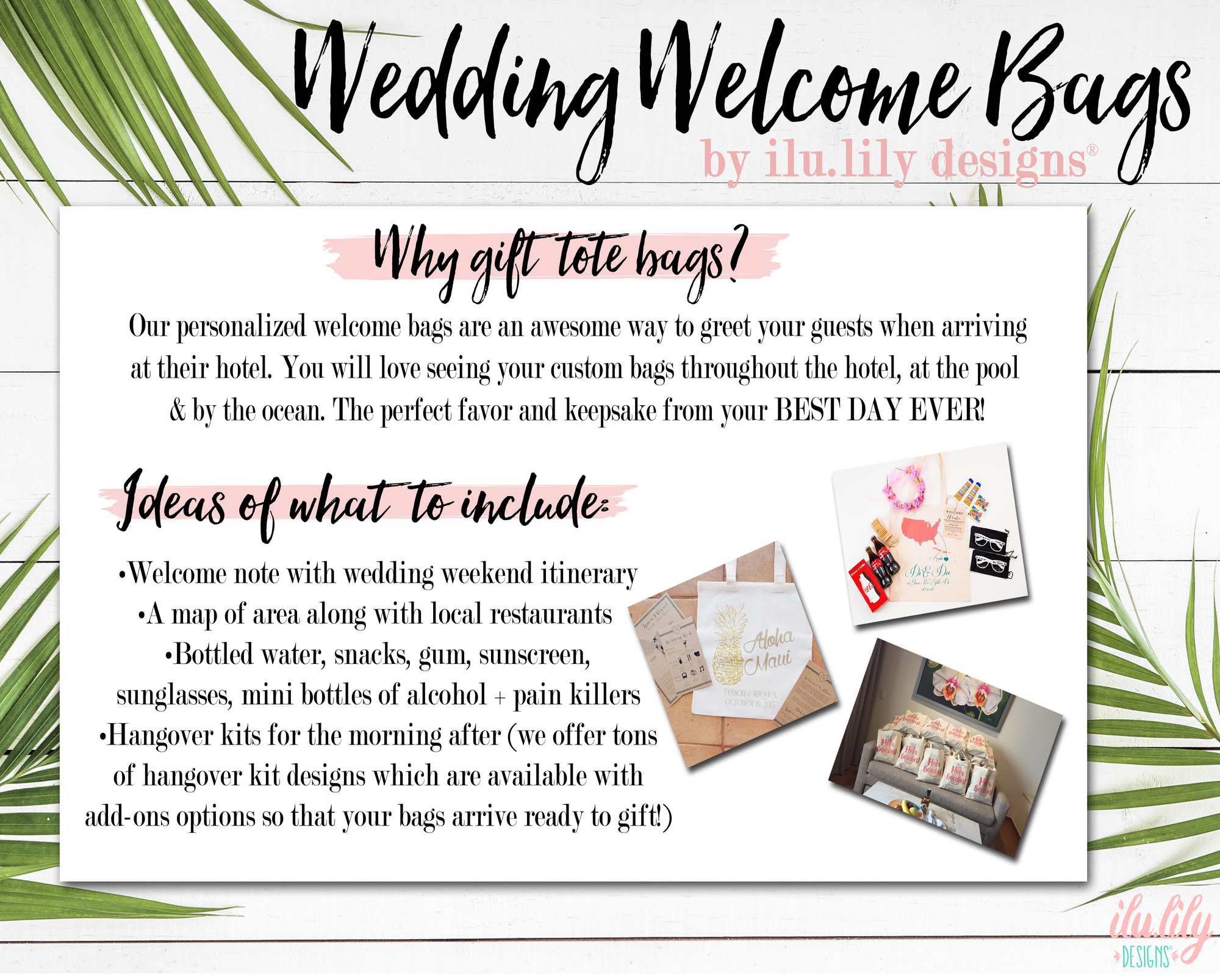 Destination Wedding Welcome Tote Bag | Fancy Floral Destination