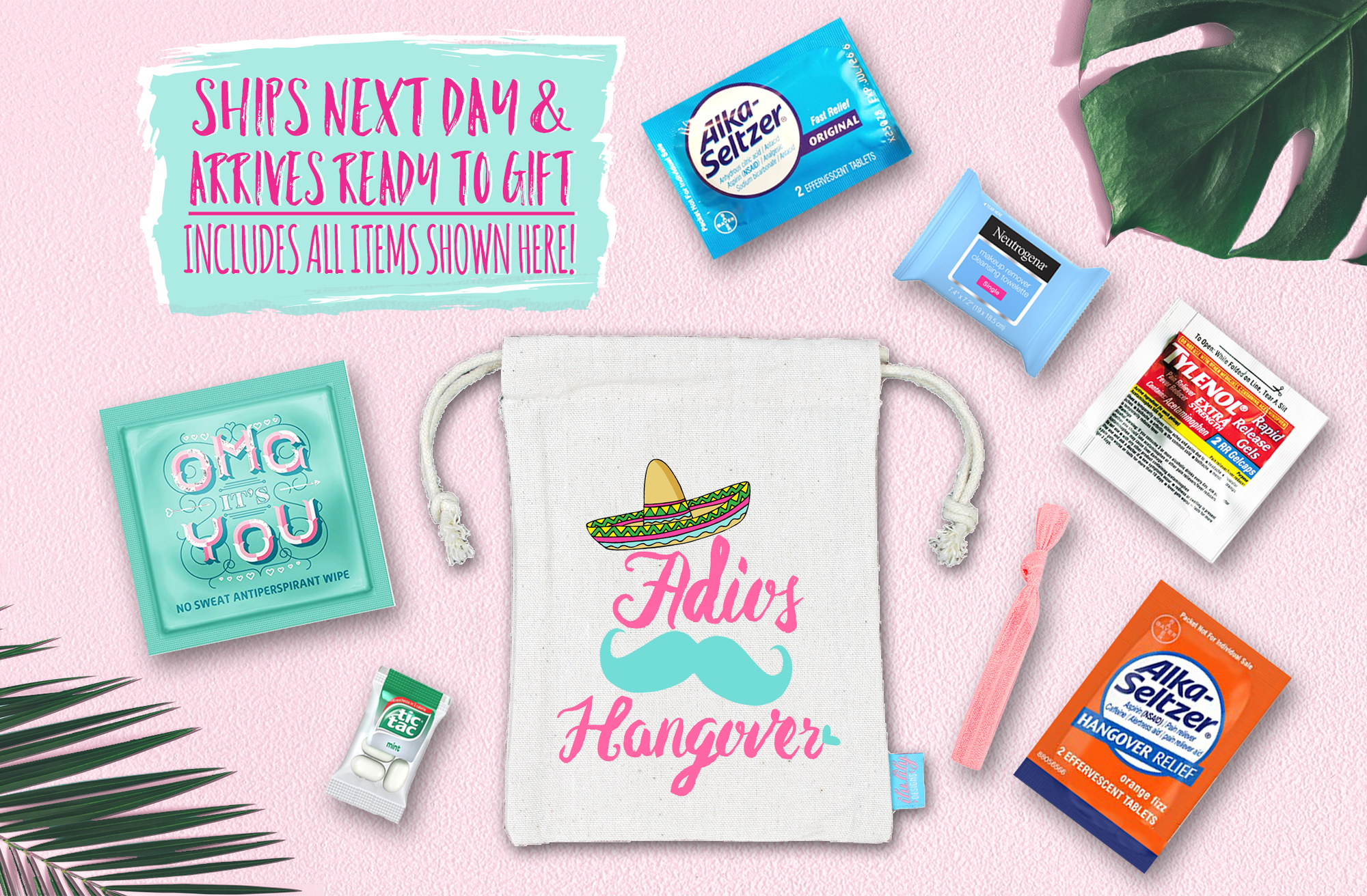 Bachelorette Party Hangover Survival Kit with Supplies |Adios Hangover Kit