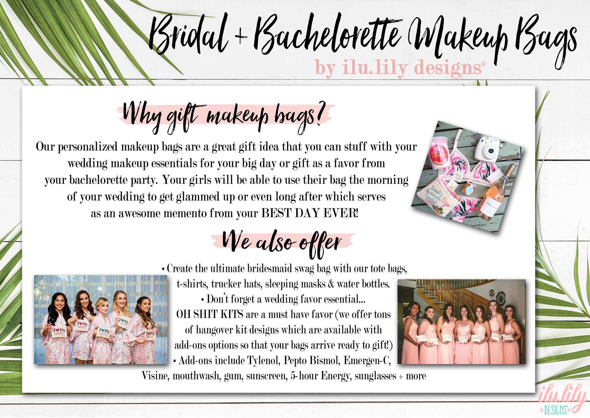 Bridal Party Makeup Bag | Gift for Bridesmaids | Bridesmaid Survival Kit