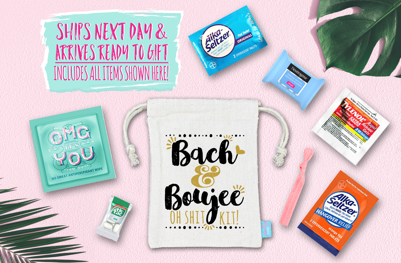 Bachelorette Party Hangover Survival Kit with Supplies |Bach and Boujee