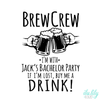 Custom Temporary Tattoo Bachelor Party Favors | Brew Crew
