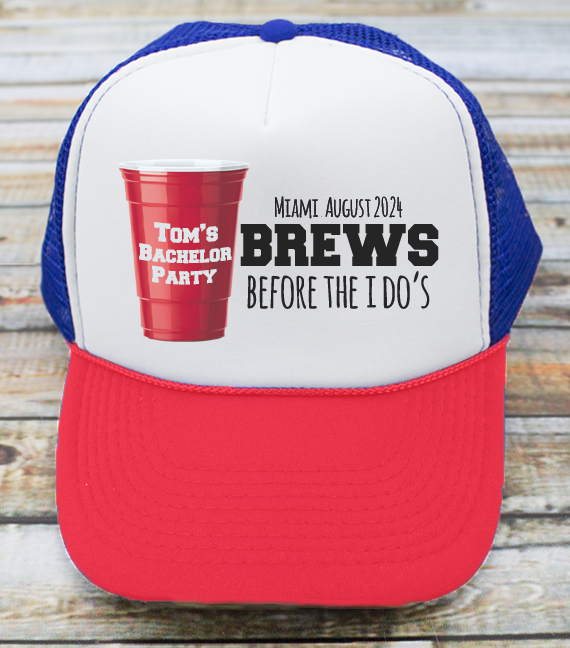 Bachelor Party Trucker Hats | Custom Trucker Hat | Brews Before I Dos