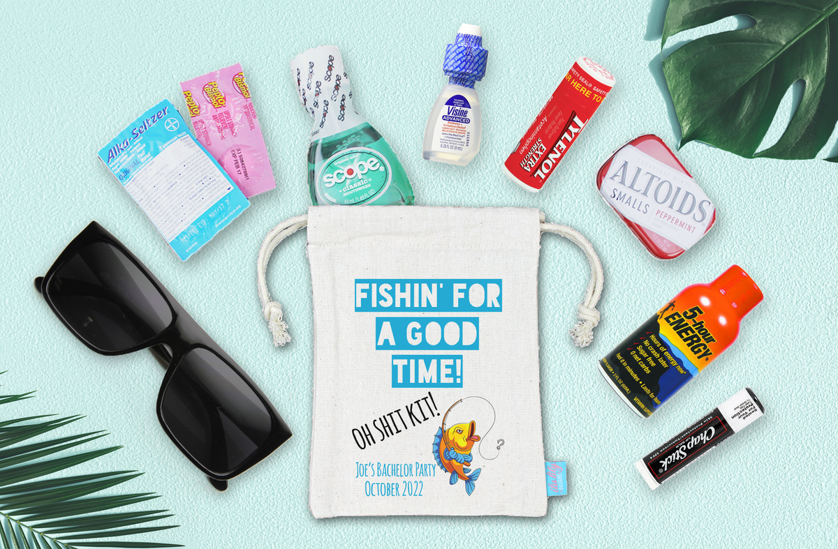 Bachelor Party Favor Bag | Oh Shit Kit | Fishing Trip