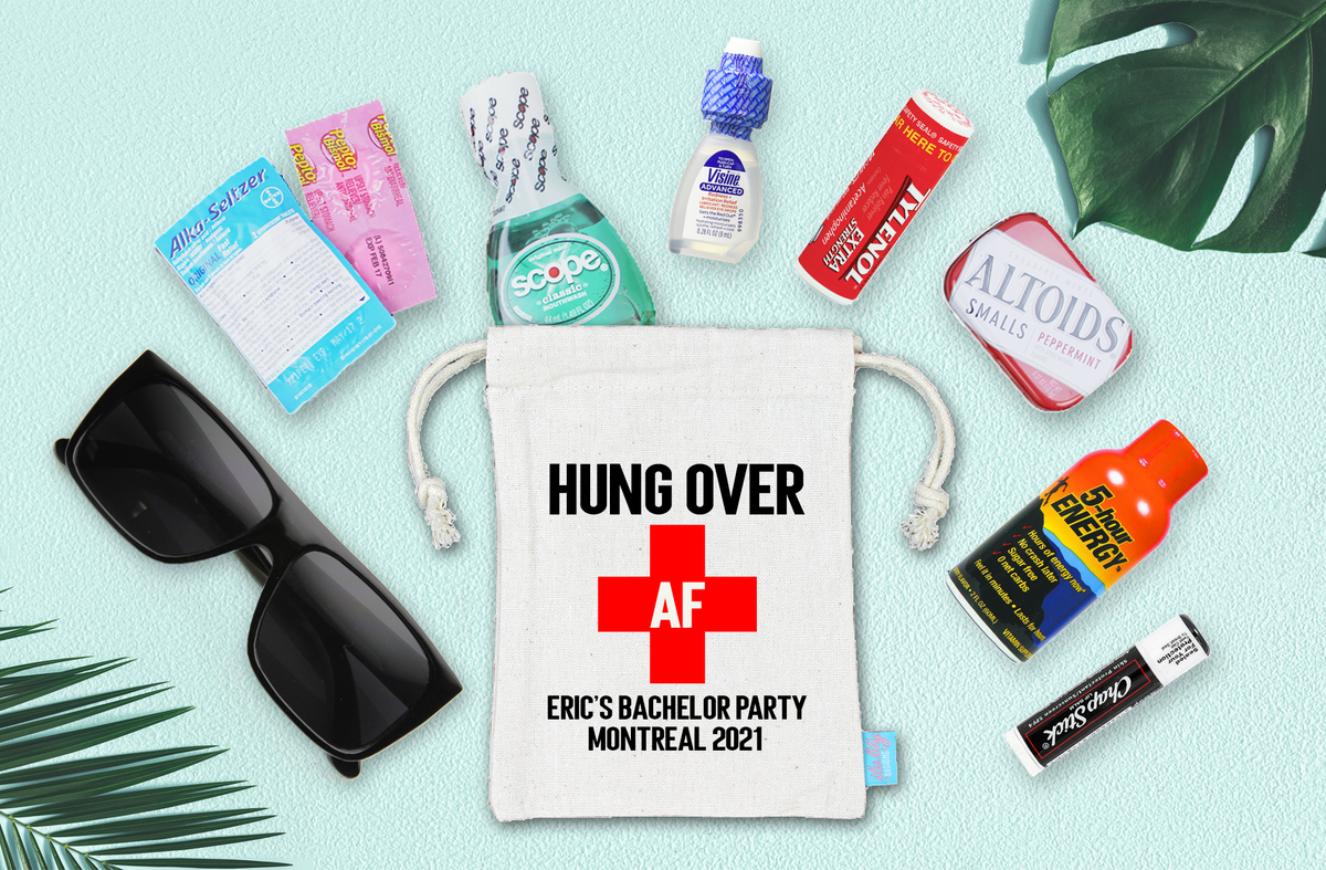 Bachelor Party Hangover Bag | Groomsmen Favors | Recovery Kit