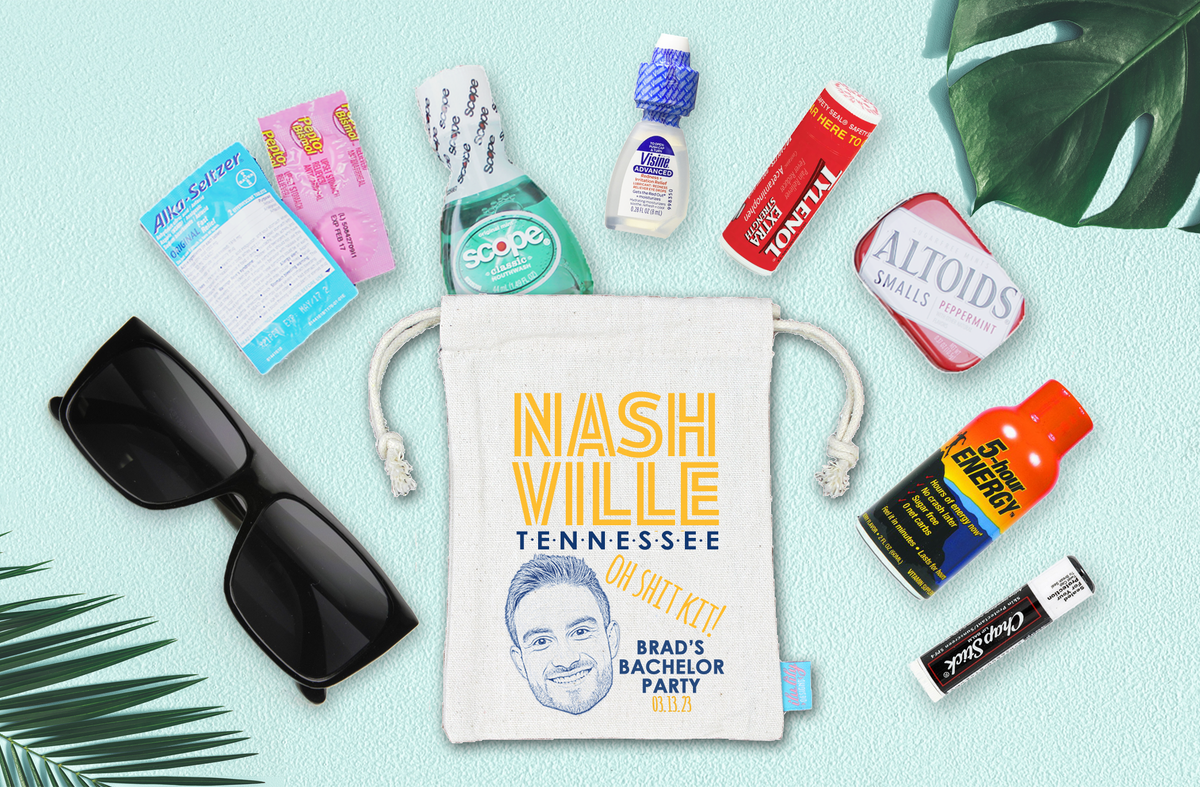 Bachelor Party Nashville Hangover Kit | Bachelor Party Favor Bag | Nashville, TN